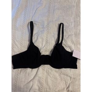 NEW Auden Black Cotton Stretch Unlined Comfort Wire‎ Demi Coverage Bra, 36A